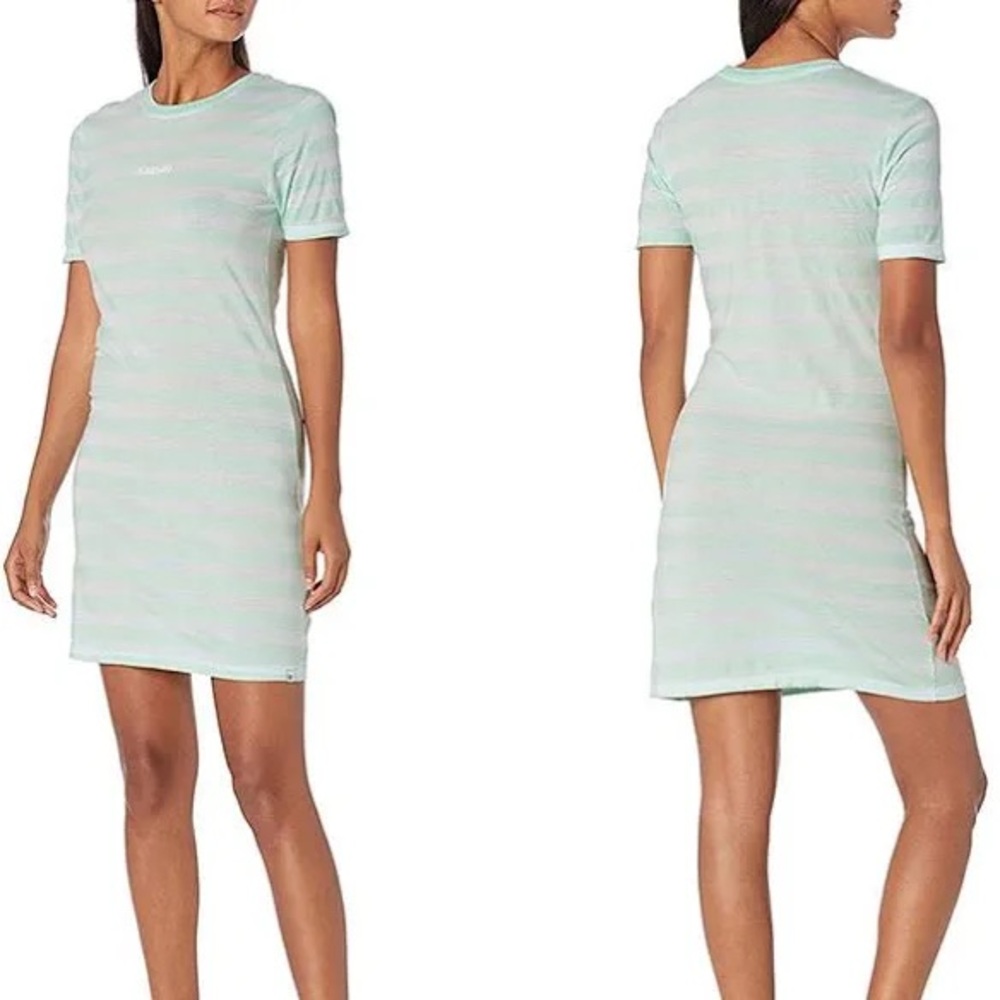 Mint Green Striped T-Shirt Dress